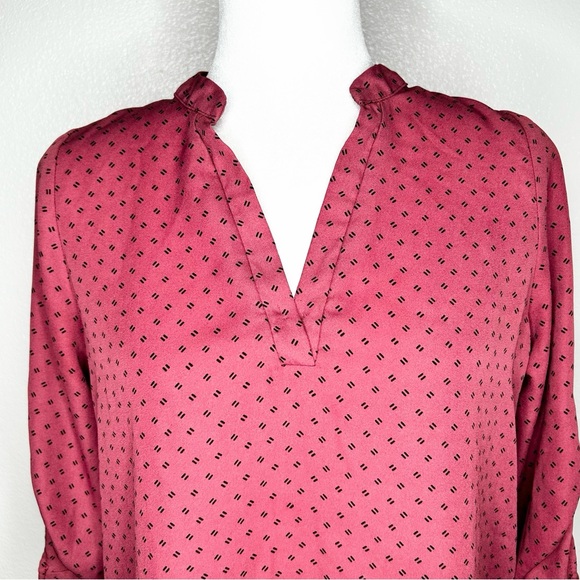 Papermoon By Stitch Fix Womens Patterned V-Neck Top Blouse 3/4 Sleeve Size S - Picture 2 of 10